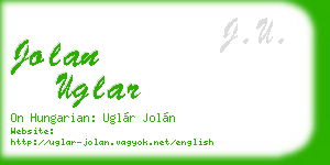 jolan uglar business card